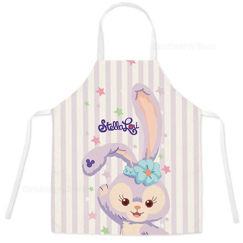 Disney StellaLou Parent-child Apron New Cute Cartoon Fashion Kids Woman Waist Waterproof Oilproof Sleeveless Halterneck Apron