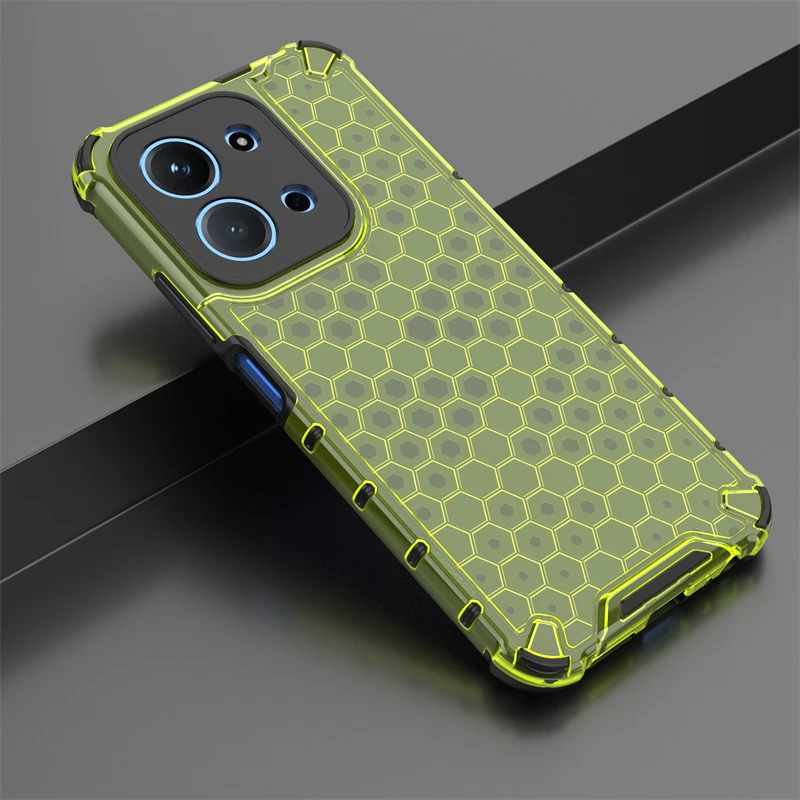 Shockproof Transparent Honeycomb Armor Case - Full Back Protection, 6.9-Inch