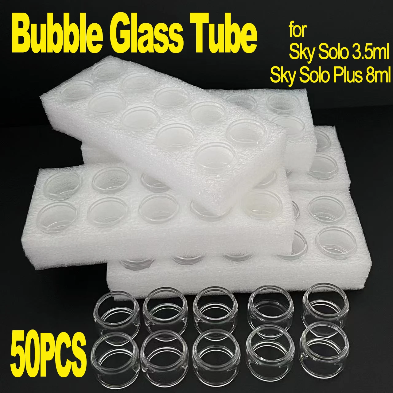 

50PCS Bubble Glass Tube Tank for Vaporesso Sky Solo Plus 8ml Sky Solo 3.5ml Replacment Glass Tank Party Favors