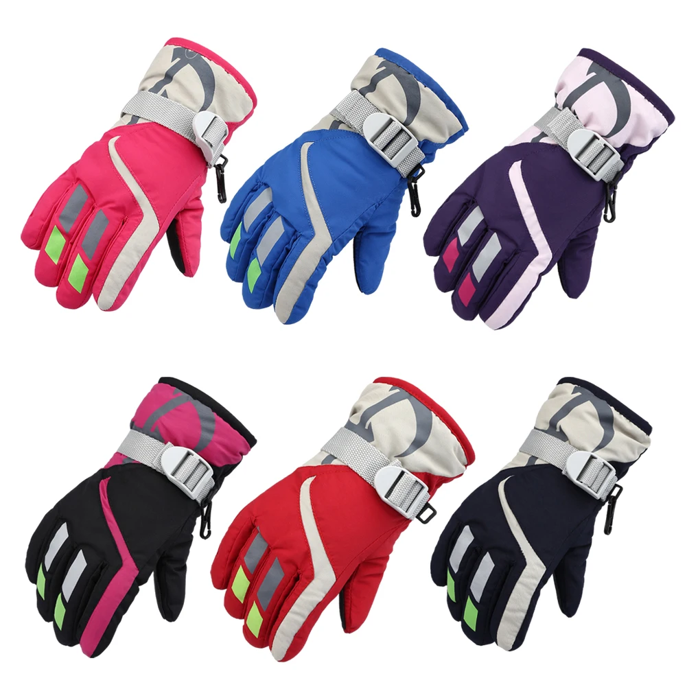 

1pair Knitting Ski Glove Snow Gloves Kids Ski Sports Cycling Riding Gloves Protects Children Hands For Outdoor Activities