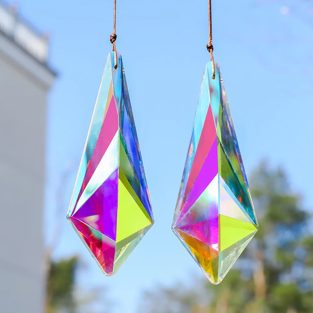 120mm Rainbow Crystal Suncatcher For Windows Garden Hanging Decor Glass Prism Pendant