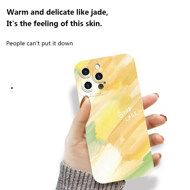 Stylish Watercolor Painting Silicone Phone Case Cover