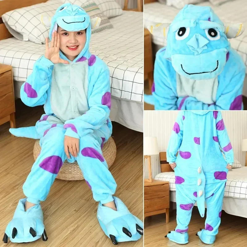 Adults Animal Onesies Unicorn Kigurumi Pajamas Sleepwear Women Men Winter Unisex Tiger Costumes Kids Cartoon Flannel Pajamas