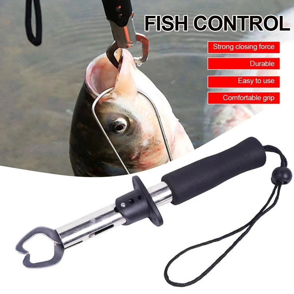 15/17/22cm Stainless Steel Fishing Gripper Professional Fish Grip Lip Clamp  Grabber Folding Pliers Clip Controller Fishing Tool