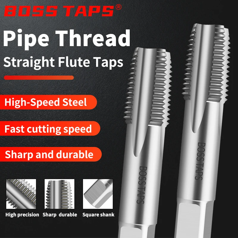 HSSE TIN or Uncoated Pipe Straight Tap PT RC 1/16 1/8 1/4 3/8 1/2 3/4 1 Inch