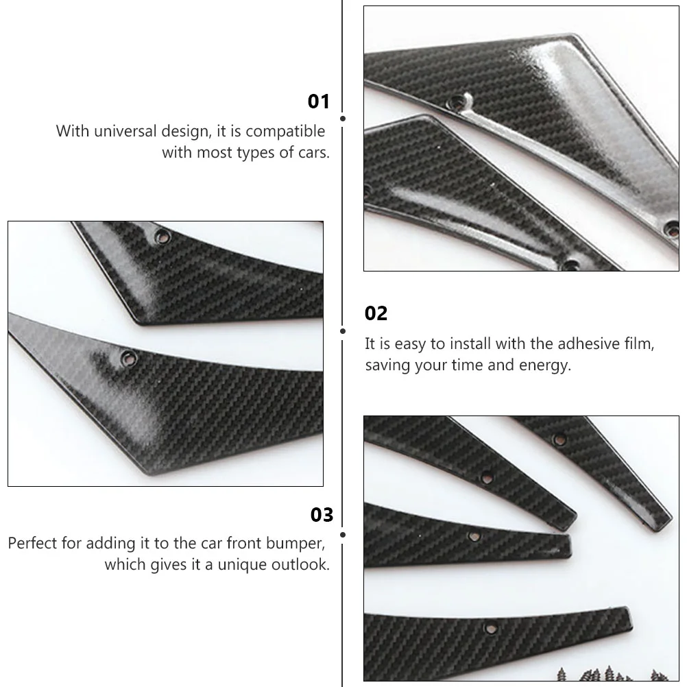 Leading Flow Knife Automotive Car Front Lip Bumper Cover for Accessories Universal Supplies Abs Splitter Fins Miss Decor