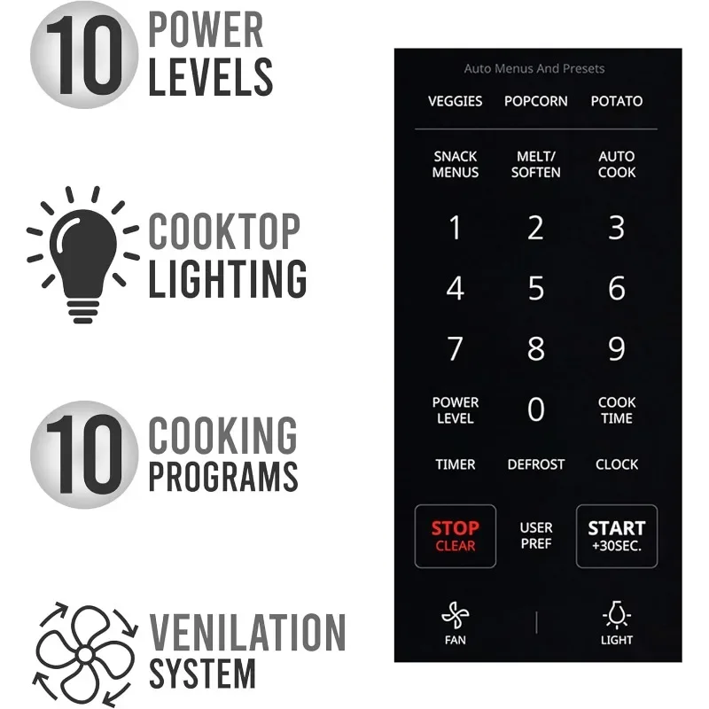 Farberware Over-the-Range Microwave Oven, 1.2 Cu. Ft.-1000W-Auto Reheat, Multi-Stage Cooking, Melt/Soften Feature