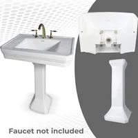 Bathroom Sink in White, Heavy Duty Pre-Drilled Widespread Faucet Holes with Overflow And Stain Resistant, bathroom sink 2
