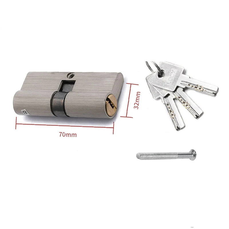 

Theft Door Lock Cylinder Lock Copper Single Open Cylinder with Keys Strong Corrosion Resistance and Rust-Proof, Suitable