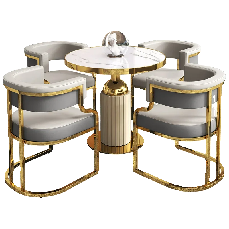 Light luxury negotiation table and chair combination beauty salon store rest area reception round table chair