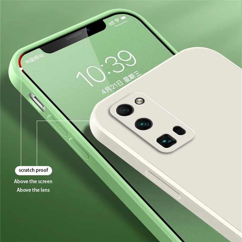 Premium Square Liquid Silicone Shockproof Phone Case