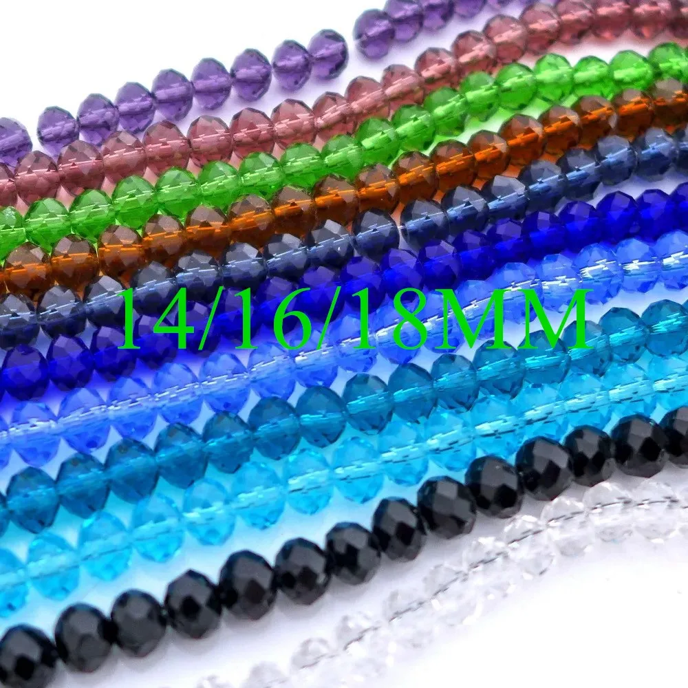 

Wholesale 14/16/18mm 5040 Crystal Rondelle Glass Beads Large Big Size DIY Jewerly Findings Accessories Bracelets Free Shipping