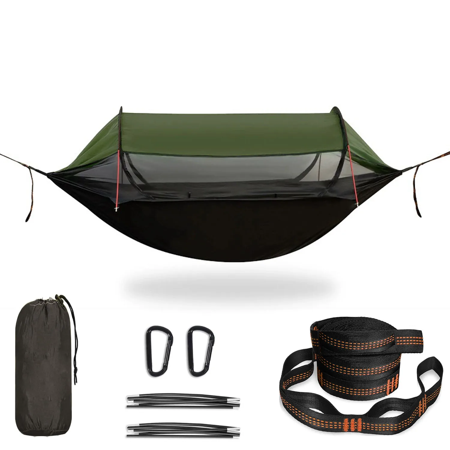 Upgraded Mosquito net Hammock 3 in 1 Hammocks Sun Shelter Tarp Waterproof Durable Nylon with Anti-Mosquito Net Outdoor Hammock