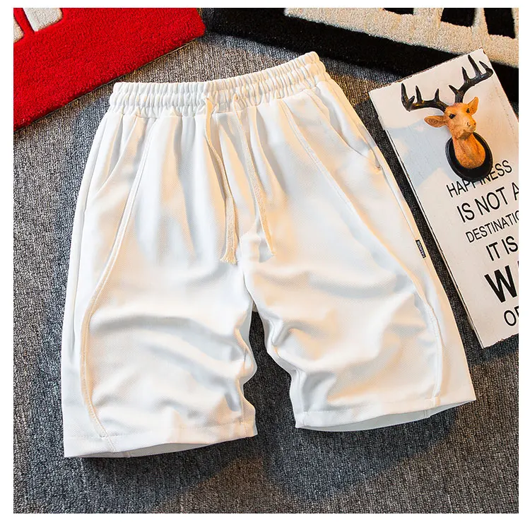 Description Picture 4 of item2024 Men Summer Fashion Loose Sports Basketball Shorts Men's Leisure Solid Color Short Pants Male Solid Wide Leg Shorts K384