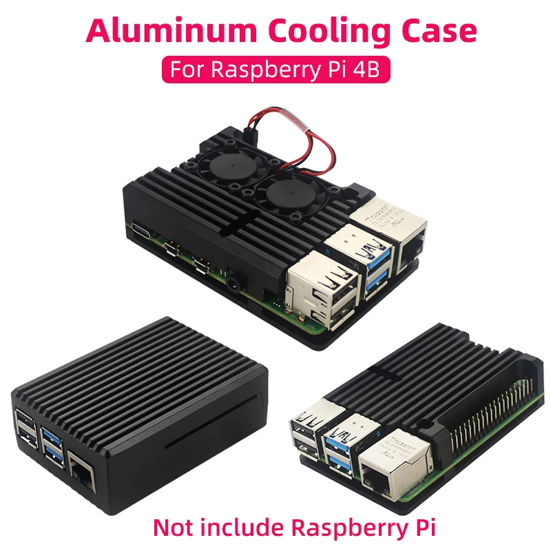 Aluminum Case for Raspberry Pi 4 Model B Armored Shell Passive Cooling Radiator Optional Dual Fan Cooler