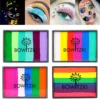 Bowitzki 50g  professional Face and body Painting Neon Rainbow Split Cake Water actived eyeliner Makeup eyeshadow 1