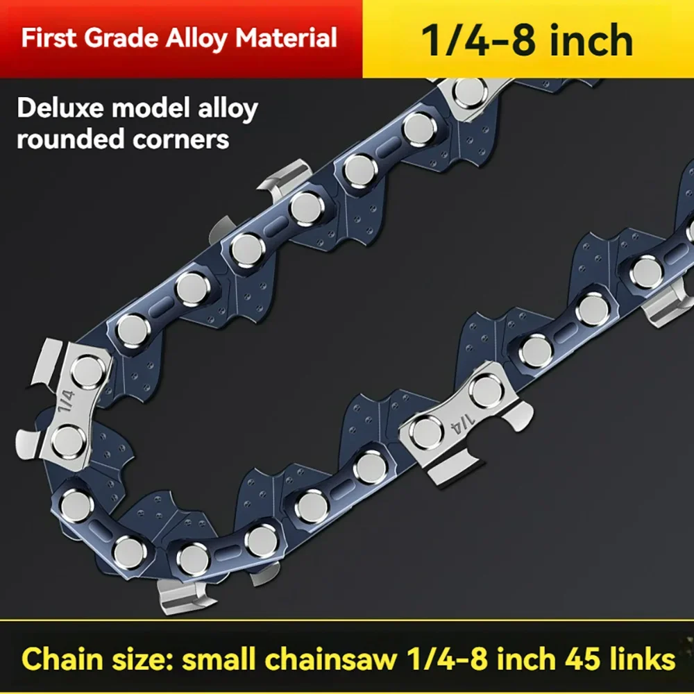 8 Inch Saw Bar 1/4"P Electric Saw 45 knots 22 knives Electric Chain Saw Guide Replacement Mini Steel Chainsaw Chains Garden Tool 2