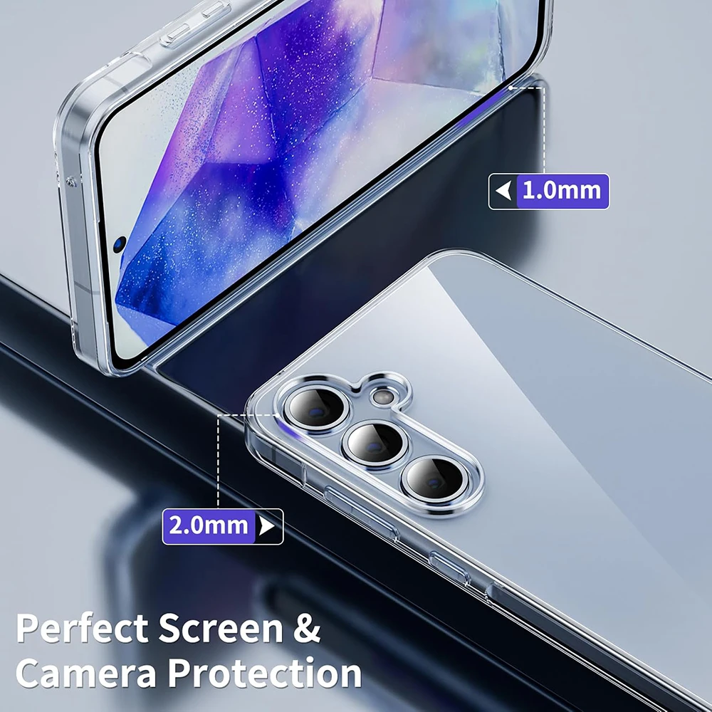 Silicone Case For Samsung Galaxy S25 S24 S23 S22 S21 S20 FE Plus Ultra s25Edge Transparent Ultra Thin Cover Case