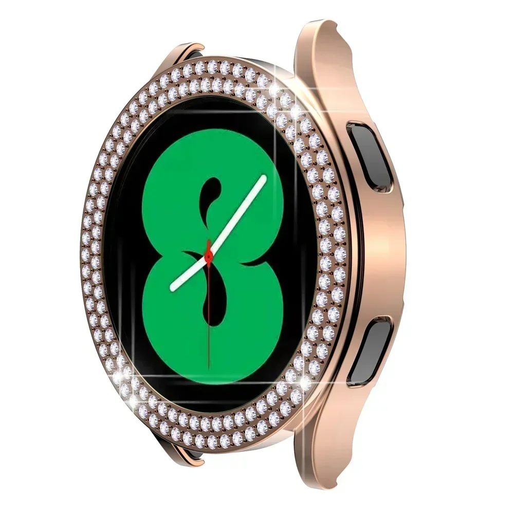 Bling Case for Samsung Galaxy Watch 6 4 Case 40mm 44mm Accessories Fashion Two Rows Diamond bumper Galaxy Watch 5 6 40 mm Cover