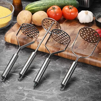 Stainless Steel Potato Masher Home Vegetable Press Mesh Manual Food Crusher for Sweet Potato Pumpkin Avocado Kitchen Acceesories