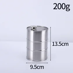 Stainless Steel Drum-Shaped Whisky Flask - 25oz Portable Water Bottle (Silver)