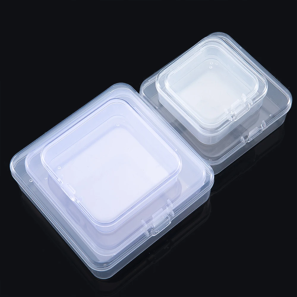 1pc Mini Rechteckige Transparente Kunststoff Box Halskette und Ohrring Schmuck Verpackung Staub-Proof Box Perlen Lagerung Box – Detail 9