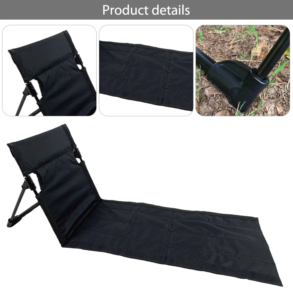 Outdoor Beach Chair Portable Folding Floor Seat with Backrest Lightweight Camping Chair Lazy Lounger For Garden Park Lawn Picnic 2