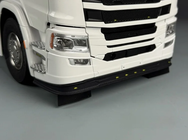 Scbb8eaafd8dd4a06aecc602885375e1fh 타미야 1/14 RC 트럭 스카니아 770s 1:14 트랙터 트레일러 DIY 부품용 펜더 라이트가 달린 범퍼 스포일러
