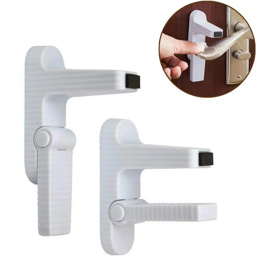 Child Proof Door Lever Lock Self-Adhesive Foldable Push to Open Baby Door  Lock Door Handle Lock Home Supplies - AliExpress