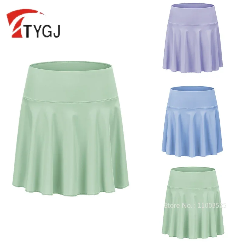 TTYGJ Women Anti-light Golf Skirt Ladies Pleated Slim Mini Skort with Inner Short Women High-Waist Tutu Skirts Golf Culottes