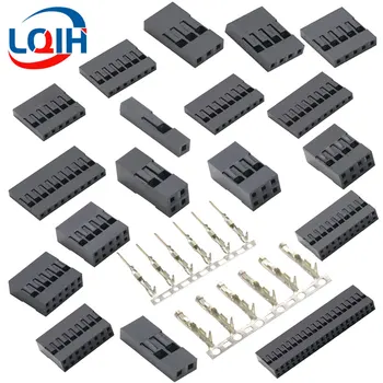2.54 มม.Dupont Connector 1 2*2/3/4/5/6/7/8/9/10/20P คู่แถว Connector Shell ปลั๊กจัมเปอร์สาย Pin Header เทอร์มินัล 1