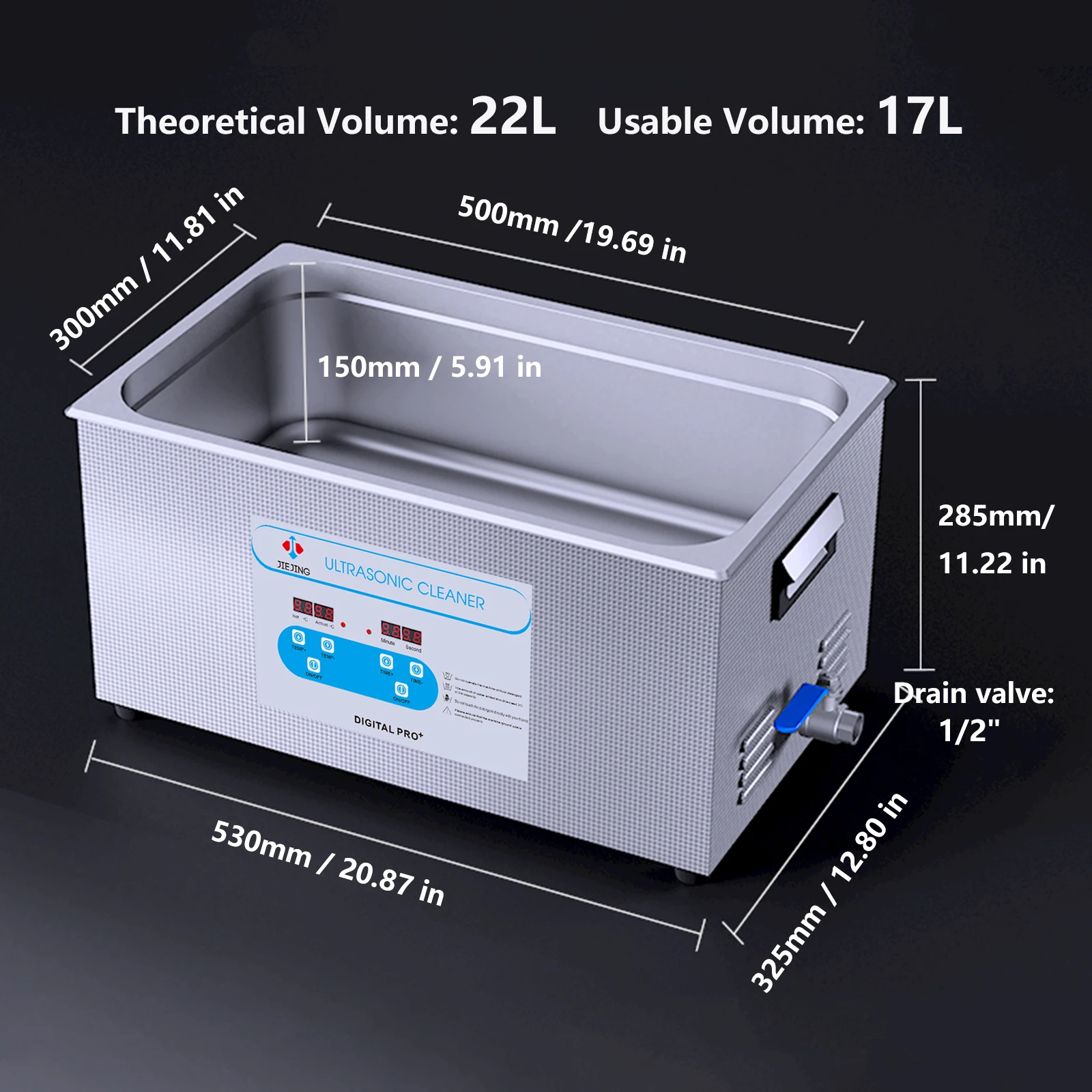 JIEJING 22L Ultrasonic Cleaning Machine 40kHz Ultra Sonic Cleaner Ultrasound Washing Tub for Glasses Carburetor Jewelry