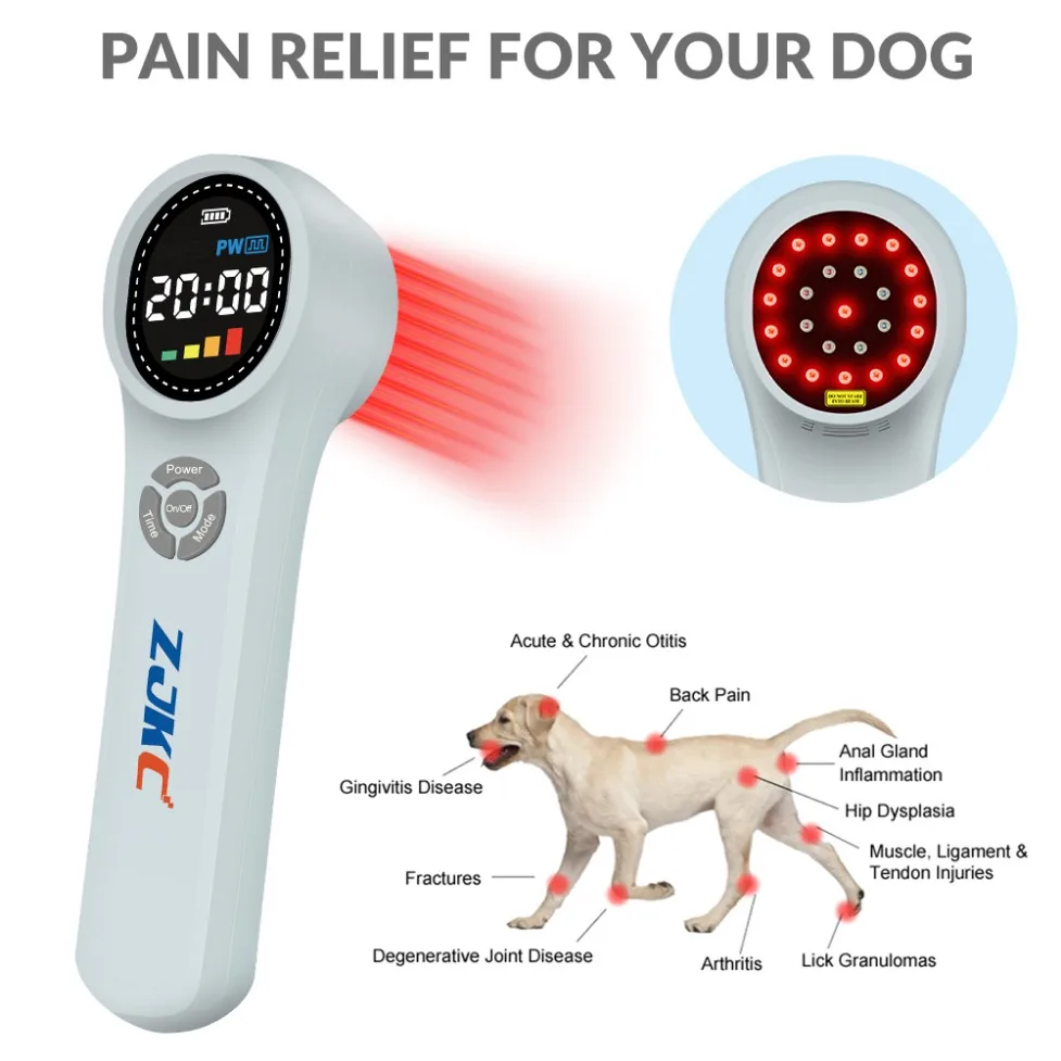 ZJKC Pet Cold Laser Therapy Device for 660nm 810nm 980nm Veterinary Infrared Light Physiotherapy for Dogs Cats Horse Pain Relief 620nm 810nm led physiotherapy red infrared laser safety glasses 650nm 808n protective goggles for 808nm 650nm semiconductor