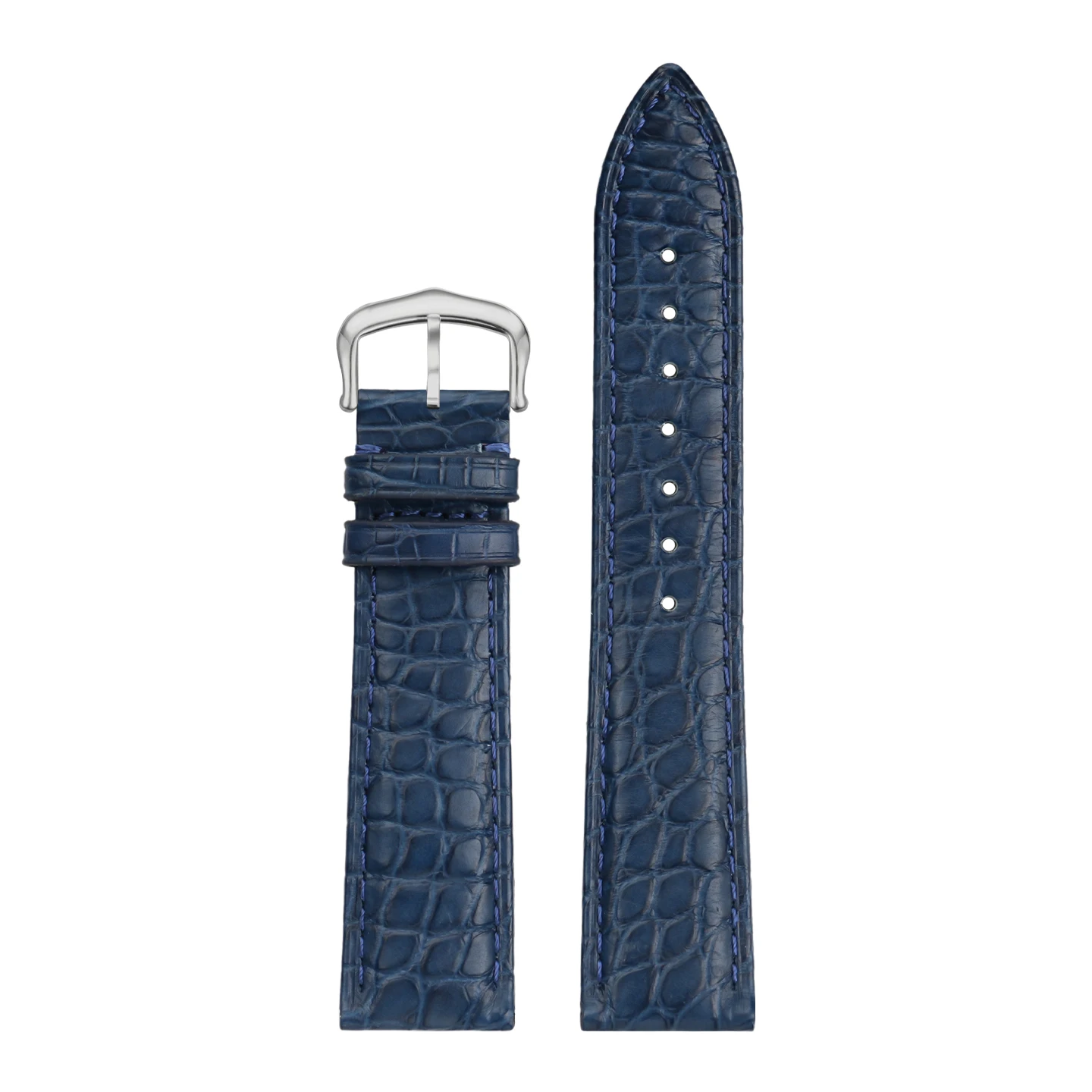 Premium Black Genuine Alligator Leather Watch Strap, 18mm 20mm Luxury Replacement Band