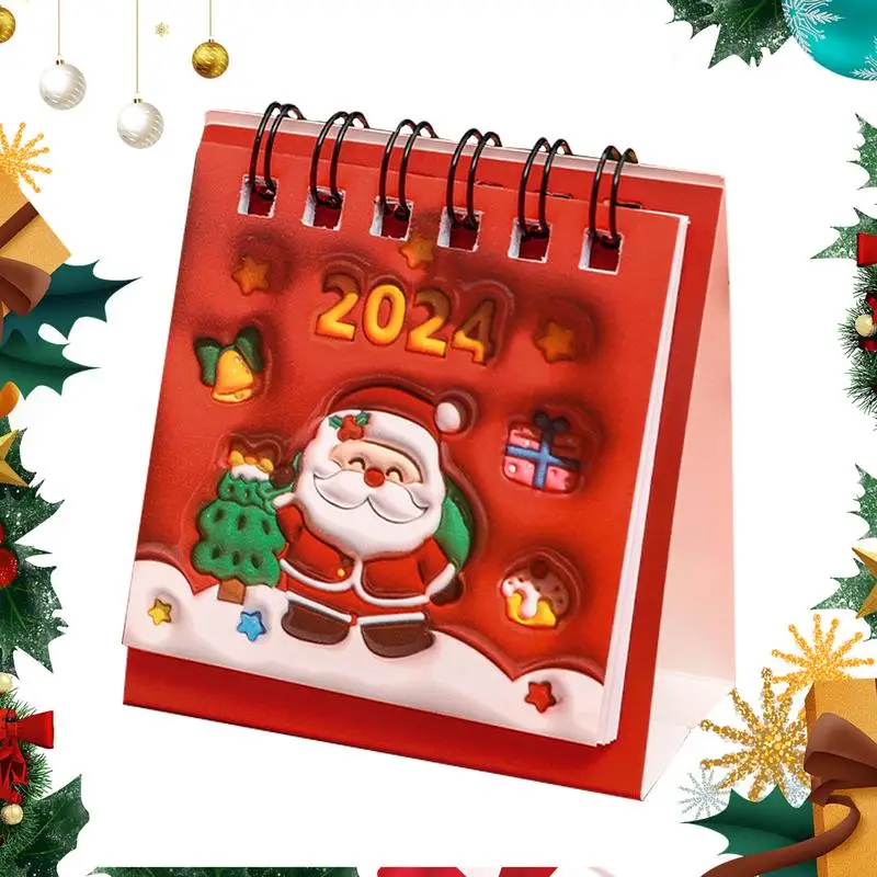 Standing Desk Calendar 2024 Christmas Daily Organizer Easy To Read Portable Cute Mini Desk Calendar 2023-2024 For Individuals