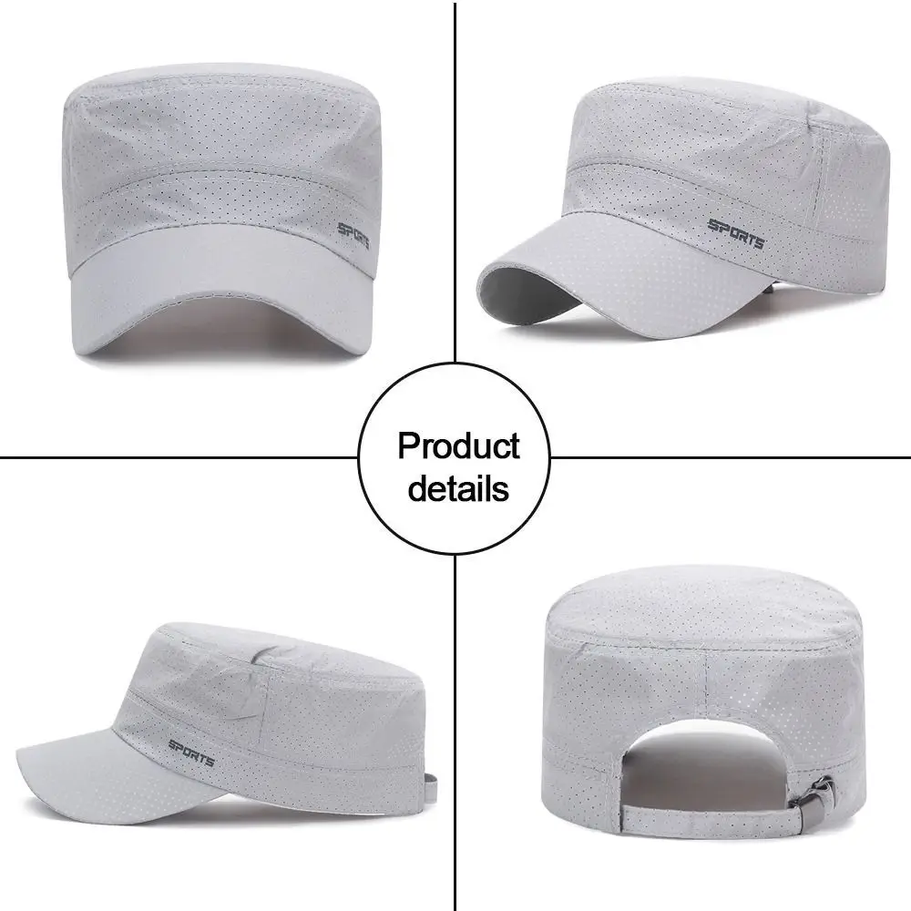 Quick Dry Hats For Men Summer Flat Top Baseball Caps Women Outdoor Cap Mesh Breathable