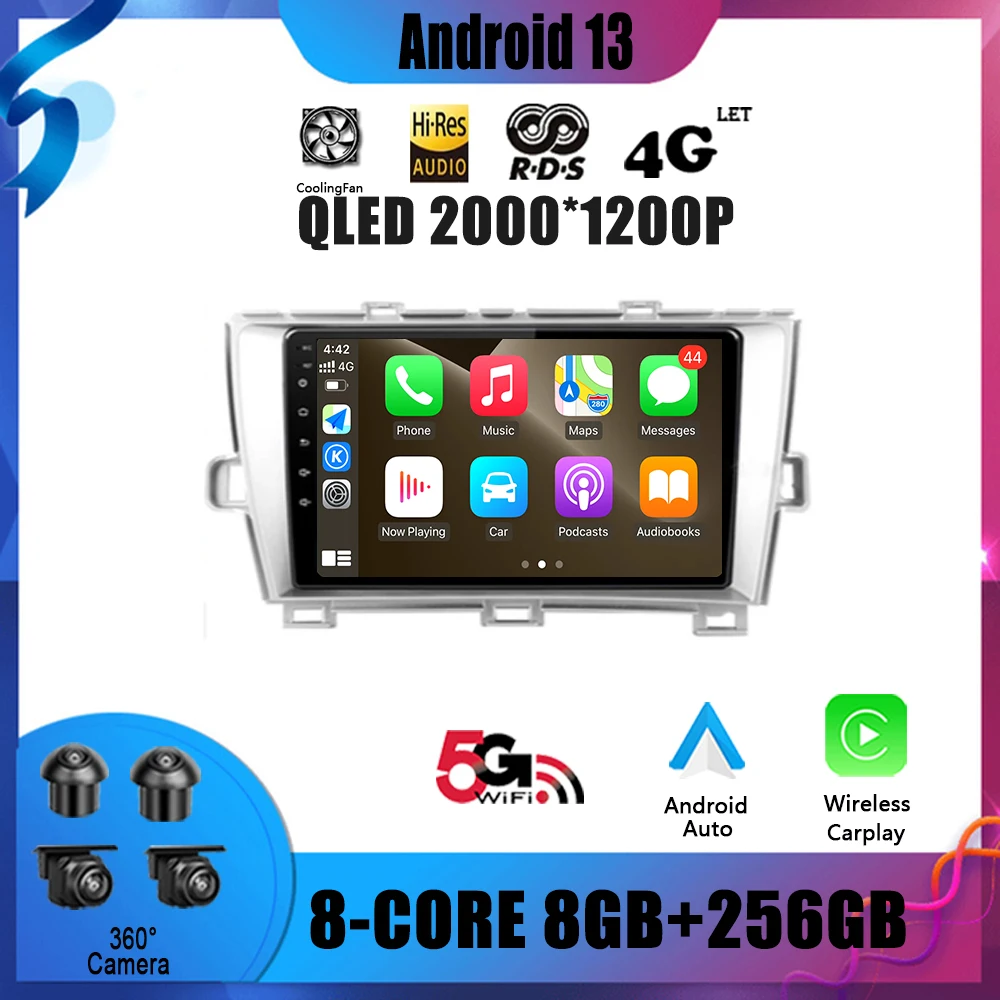

Автомагнитола 2 Din на Android 13 для Toyota Prius XW30 (2009-2015)