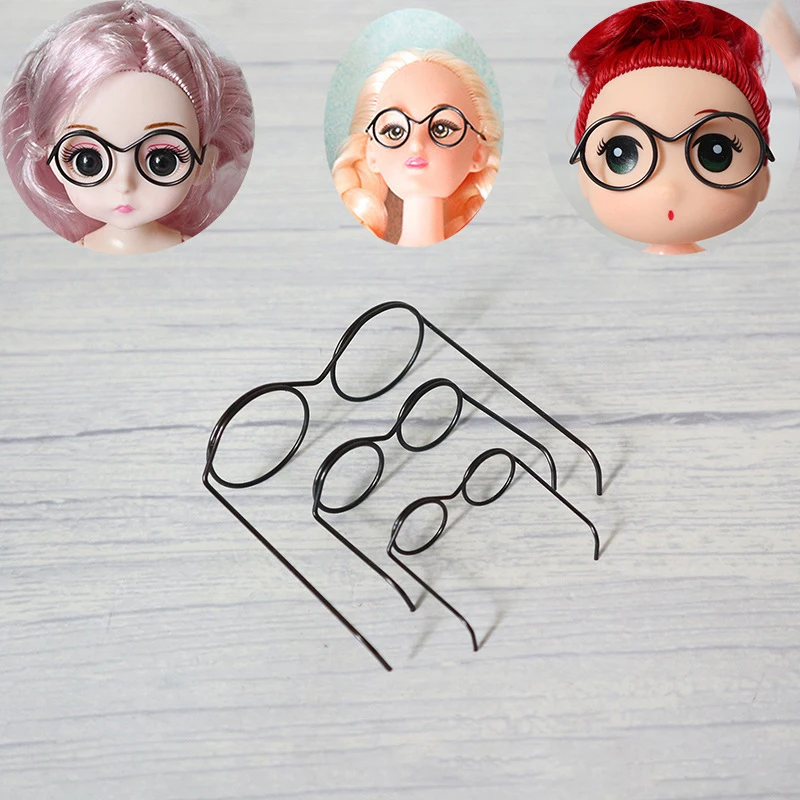 5pcs Cute Round Doll Glasses Frame for Bjd Fashion Plush Toy Glasses Dolls DIY Accessories Dress Up Toys for Girls 4