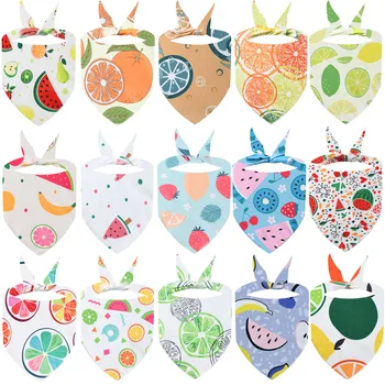 30pcs Fruit Dog Bandana Bulk Small Large Dog Bibs Scarf