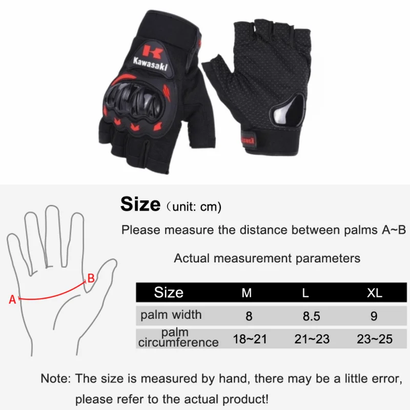 Kawasaki Breathable Half Finger Gloves for Men and Women Summer Outdoor Bicycle Gloves Kawasaki Motorcycle sport gloves