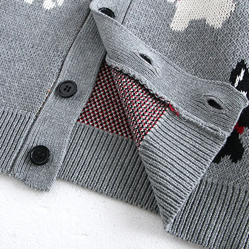 Kids Spring Sweater Jacket Cute Dog Design