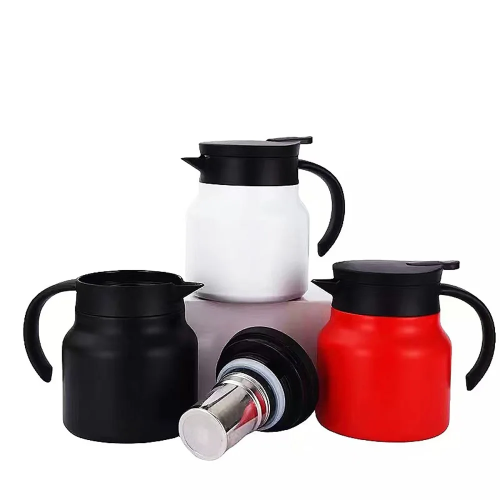 New Thermal Coffee Carafe 1000ML Large Capacity Insulated Water Pitcher 316 Stainless  Steel Tea Pot with Detachable Tea Strainer - AliExpress