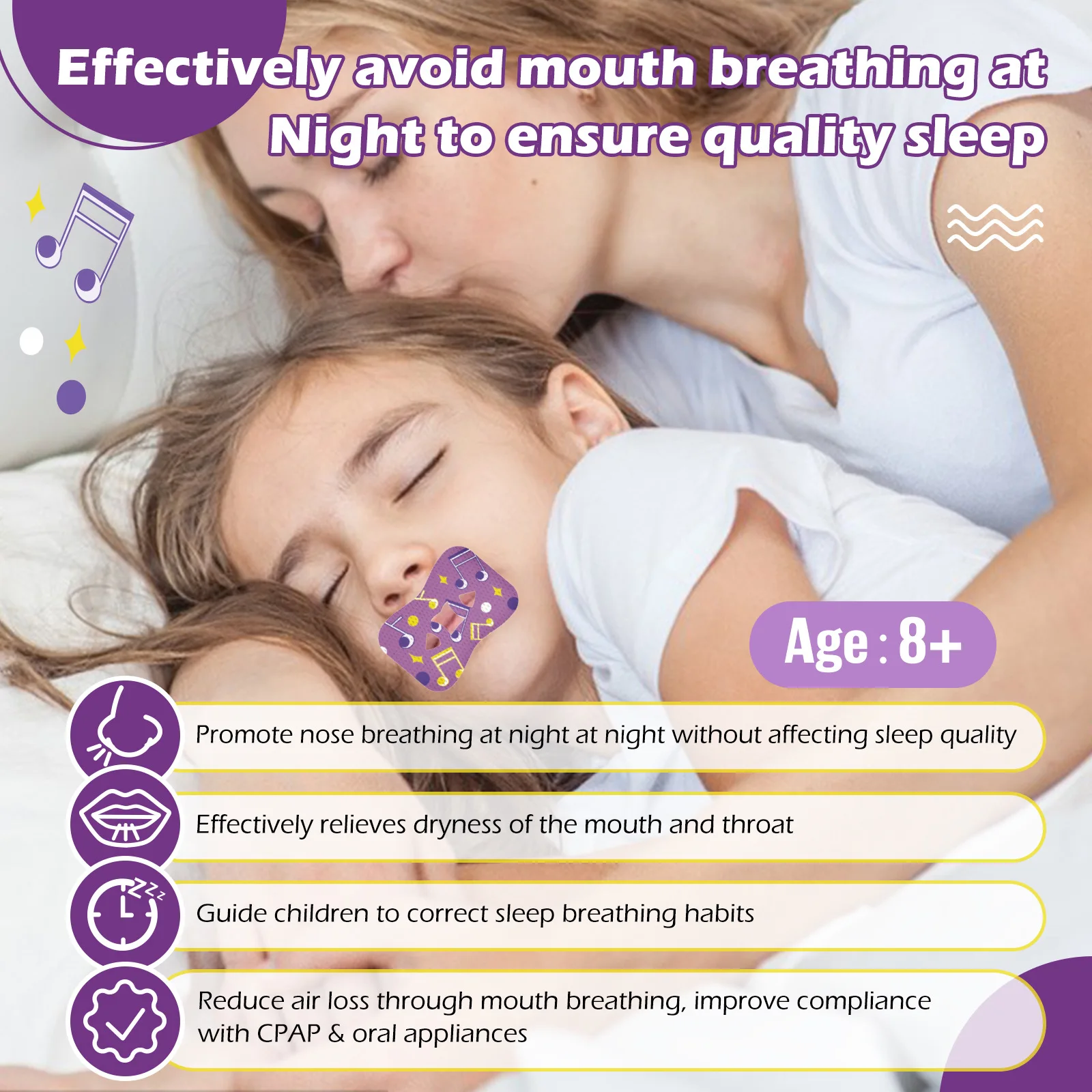 3 Stages Kids Mouth Closure Strips Adult Sleeping Anti-snoring Sticker Kids Anti Snore Patches Adult Mouth Closure Tape