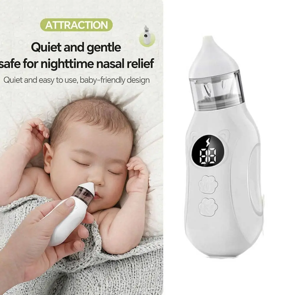 Rechargeable Baby Electric Nasal Aspirator with 9 Suction Levels 2 Silicone Tips Newborn Nose Sucker Suck Out