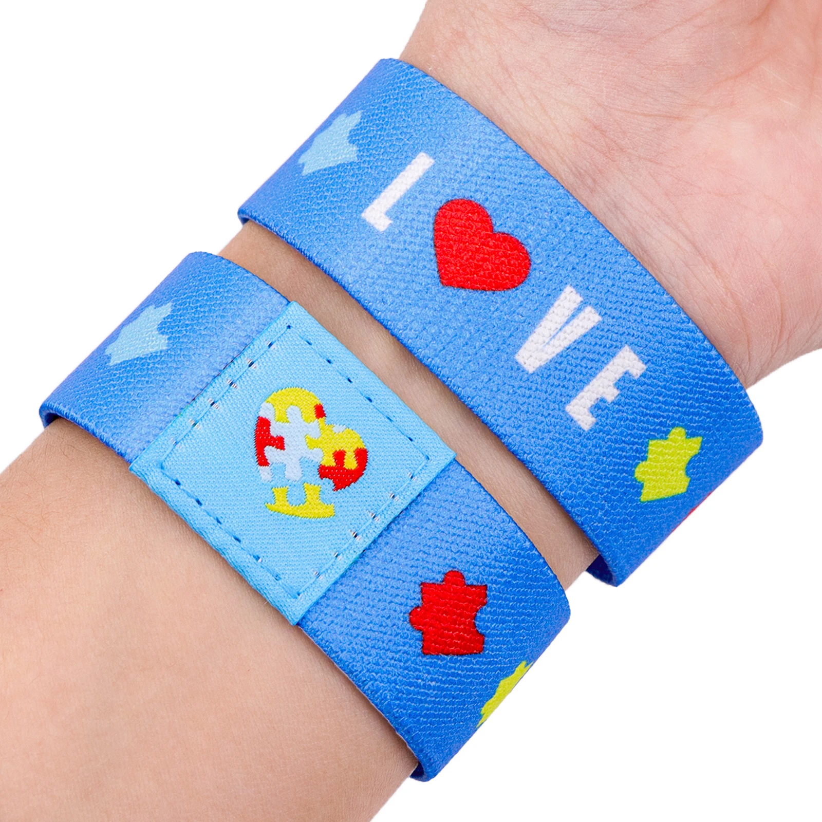 Autism Awareness Puzzle Bracelets on Hand Bangle Wrap Stretch Wristband Bracelet for Women Men Bangles Fashion Accessories