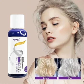 Shampoo colorante per capelli viola per biondo per coprire i capelli grigi non irritanti che sbiadiscono gialli Shampoo per capelli dopo candeggina Rimedio per capelli grigi