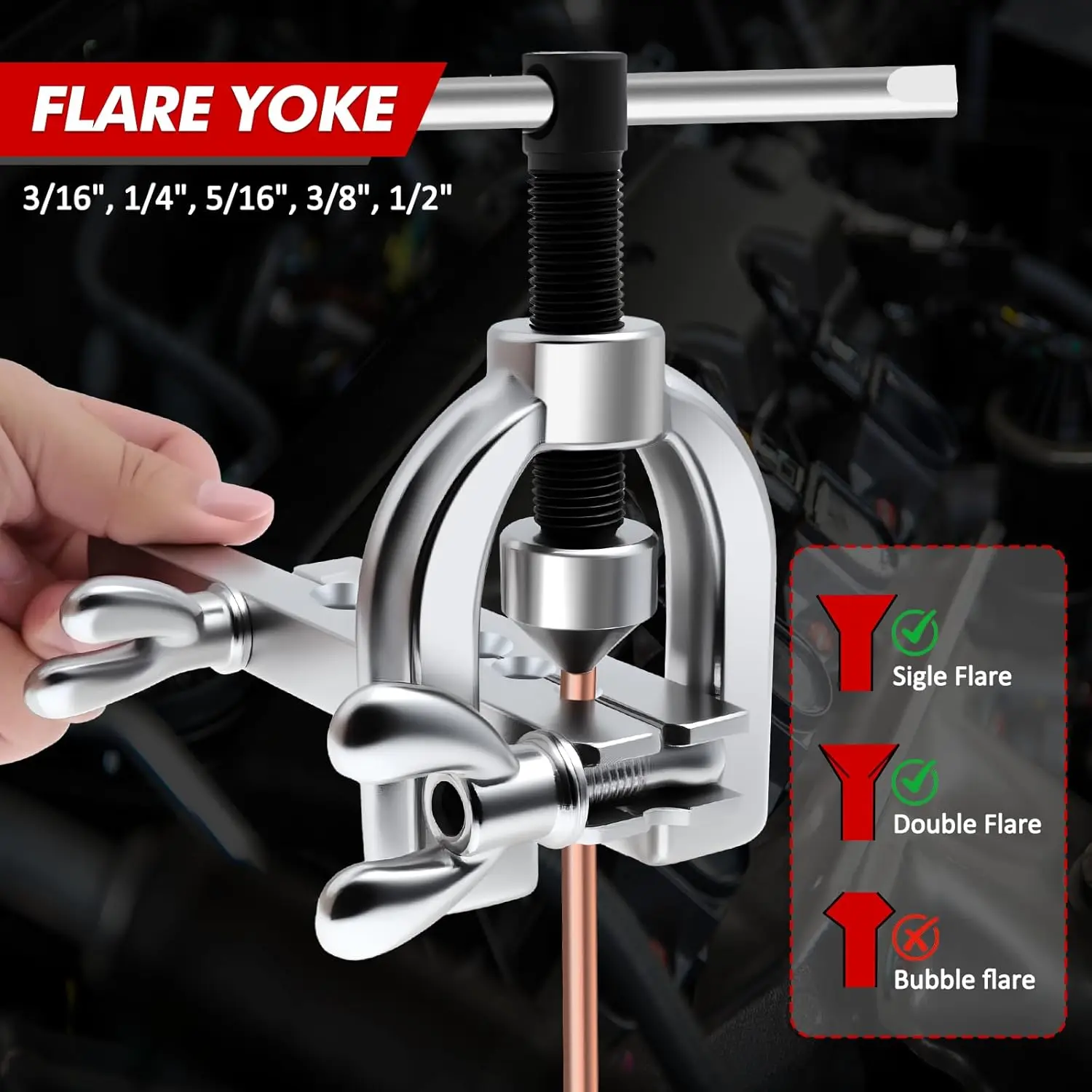 25Ft Brake Line Flaring Tool Set for Expanding Flaring Device Hydraulic Car Brake Systems Kits with 16 Fittings and 4 Connectors