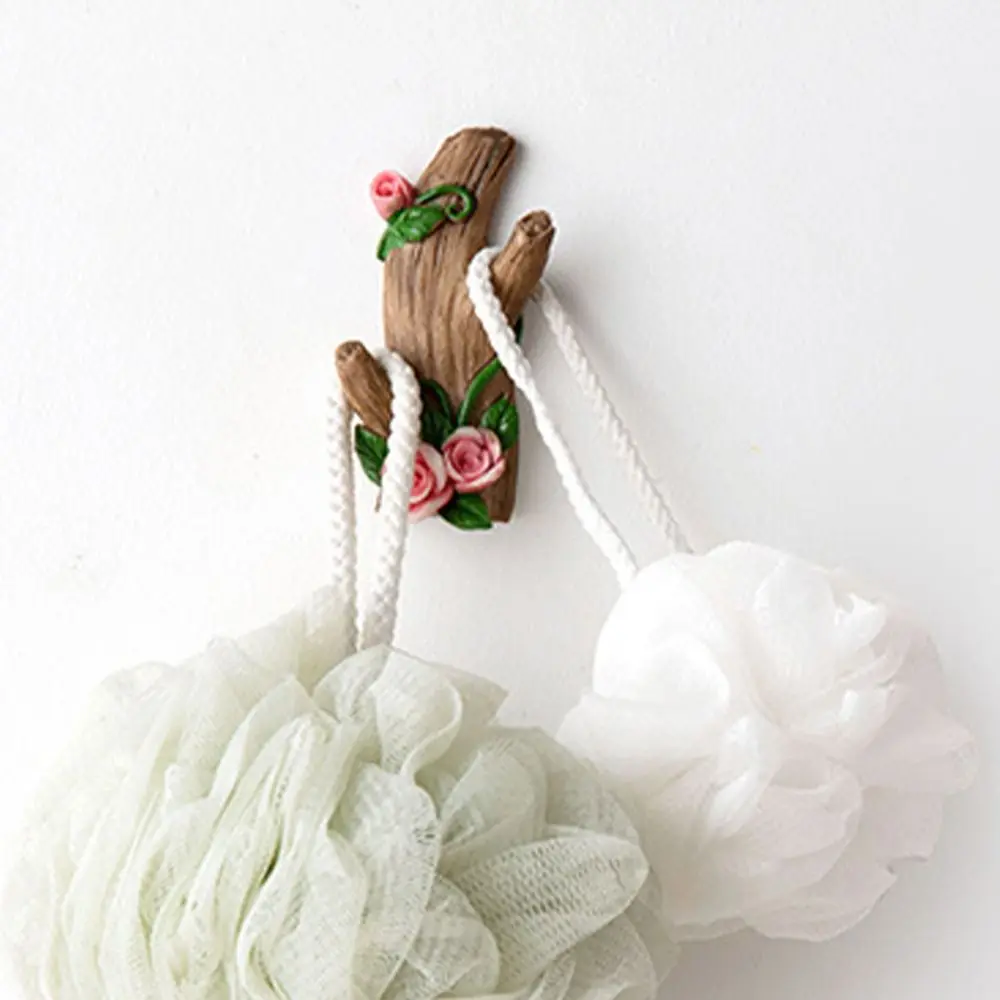 3pcs Sundries Organizer Strong Sticky Wall Hook Holder No-Drill Multi-Functional Coat Rack Simulation Branch Key Holder Offices