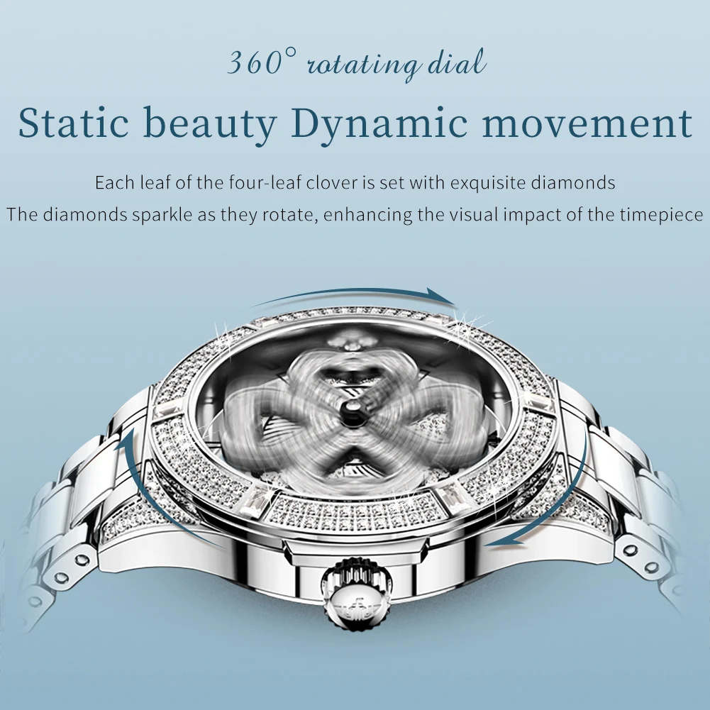 OUPINKE 3279 Watch For Women Rotate Dial 50M Waterproof Woman Watch Ceramic Steel Strap Swiss Quartz Movement Fashion Wristwatch