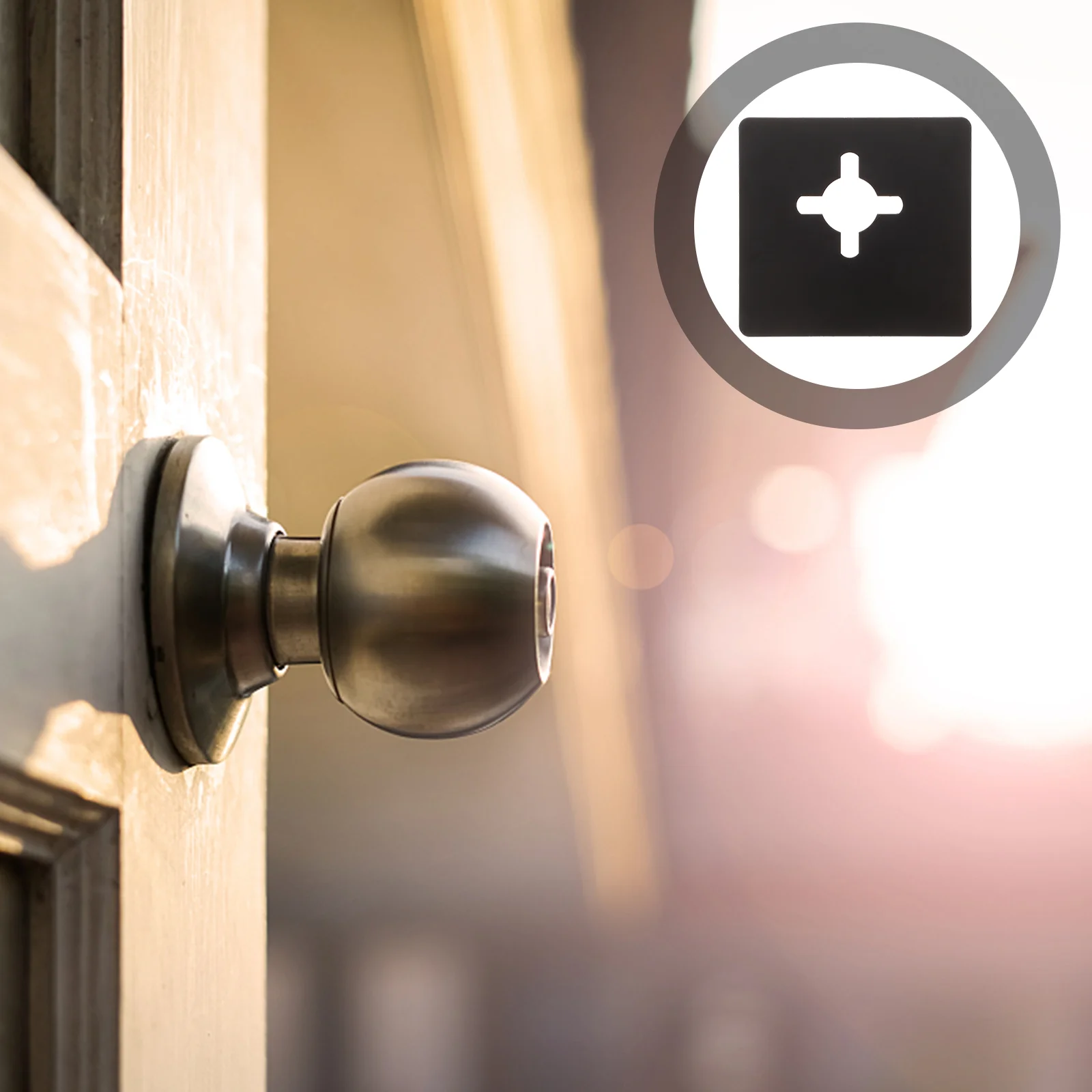 Ball Lock Door Reinforcement Plate Knob Stainless Steel Plates Deadbolt Cover Kick Strike Hole Knobs